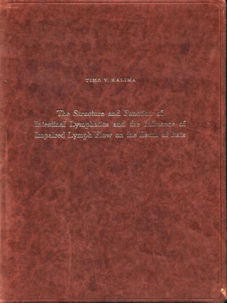 Item #1048 The Structure and Function of Intestinal Lymphatics and the Influence of Impaired...
