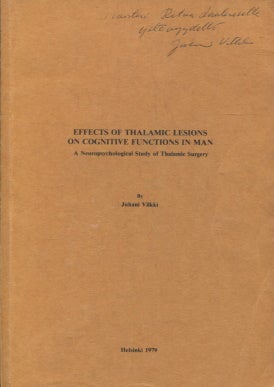 Item #1583 Effects of Thalamic Lesions on Cognitive Functions in Man : A Neuropsychological Study...