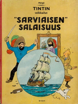 Ihmeellinen tähti : Ottokarin valtikka : Merirosvon aarre : "Sarviaisen" salaisuus - Lot of Four 1st Edition Tintin Books in Finnish