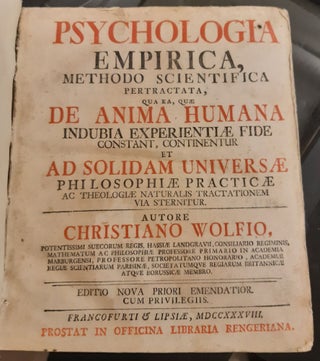 Item #293 Psychologia empirica, methodo scientifica pertractata, qua ea, quae De Anima Humana...