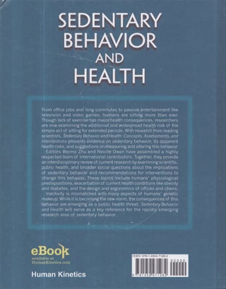 Sedentary Behavior and Health : Concepts, Assessments, and Interventions
