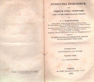 Synonymia insectorum : Genera et species Curculionidum : Tomus primus - in two bindings
