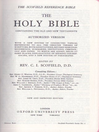 Holy Bible : Scofield References : Authorized Version
