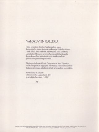 Valokuvien galleria = Gallery of Photographs - Portfolio of signed photo prints