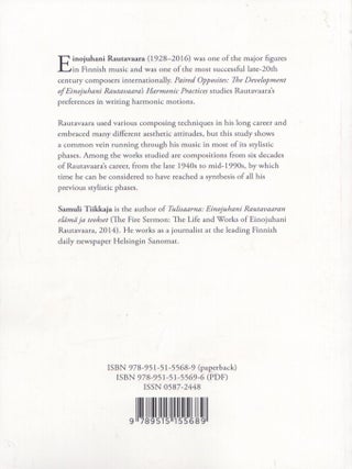 Paired Opposites : The Development of Einojuhani Rautavaara's Harmonic Practices