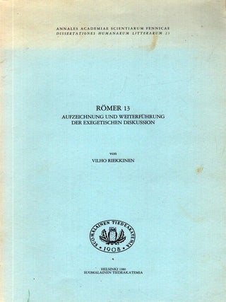 Item #6174 R&ouml;mer 13 : Aufzeichnung und Weiterf&uuml;hrung der exegetischen Diskussion - Signed....