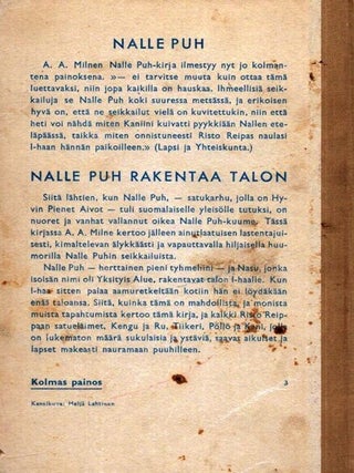 Nalle Puh - 3rd Finnish edition of Winnie-the-Pooh