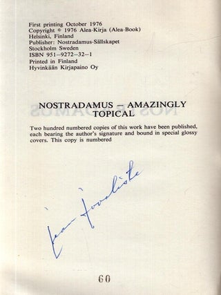 Nostradamus : Amazingly Topical - Signed
