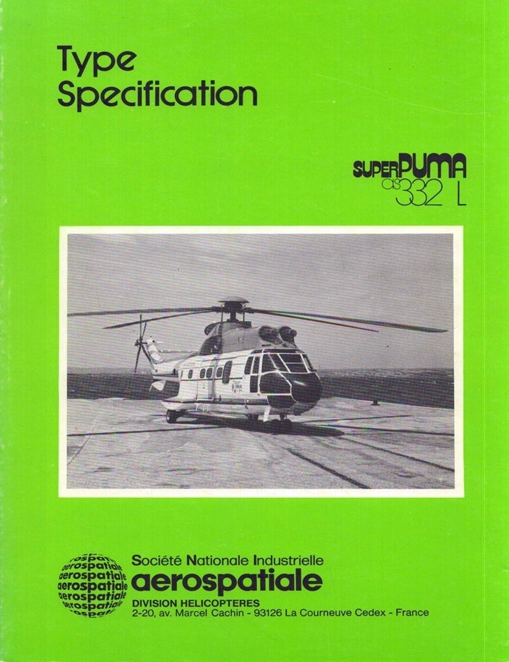 Item #6701 SuperPuma AS 332 L Type Specification