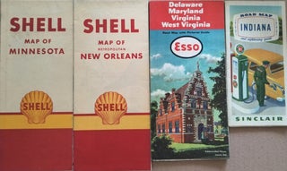 Item #8176 Set of 4 : 1950s US Road Maps (Shell, Esso, Sinclair