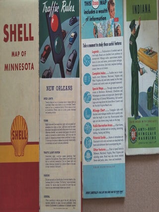 Set of 4 : 1950s US Road Maps (Shell, Esso, Sinclair)