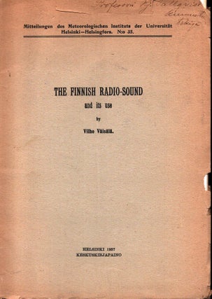 Item #971 The Finnish Radio-Sound and Its Use : Commentationes physico-mathematicae 9 - Academic...
